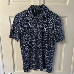 Polo by Ralph Lauren custom slim fit blue floral polo shirt men’s size S